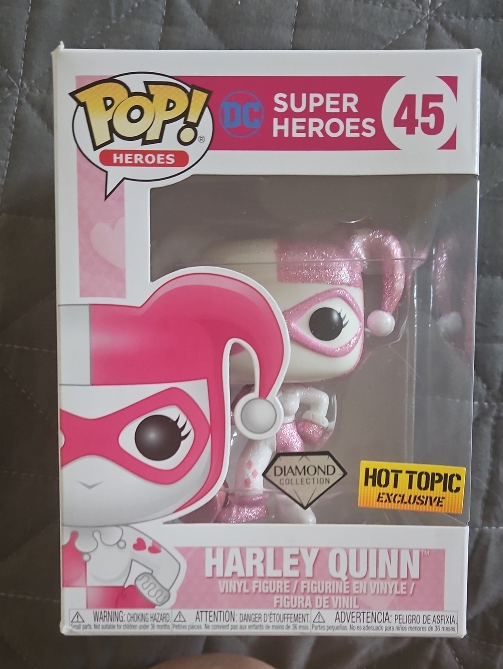Funko Harley Quinn Diamond Collection Pink & White Pop! Figure